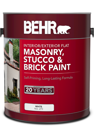 1 gal can of Behr Masonry Stucco and Brick Paint, flat