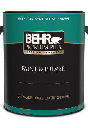 1 gal can of Behr Premium Plus exterior paint, semi-gloss