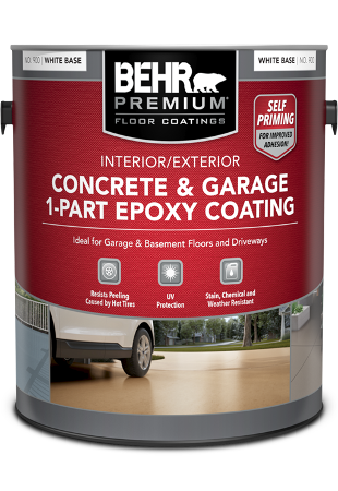 1 gal can of Behr Premium Concrete and Garage 1 part epoxy