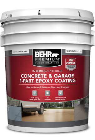 5 gal pail of Behr Premium Concrete and Garage 1 part epoxy