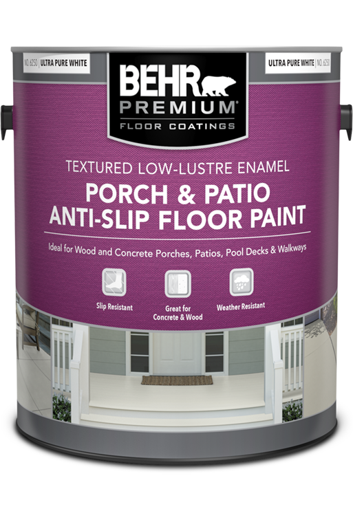 1 gal can of Behr Premium Porch and Patio Floor Paint, Textured  Low-lustre