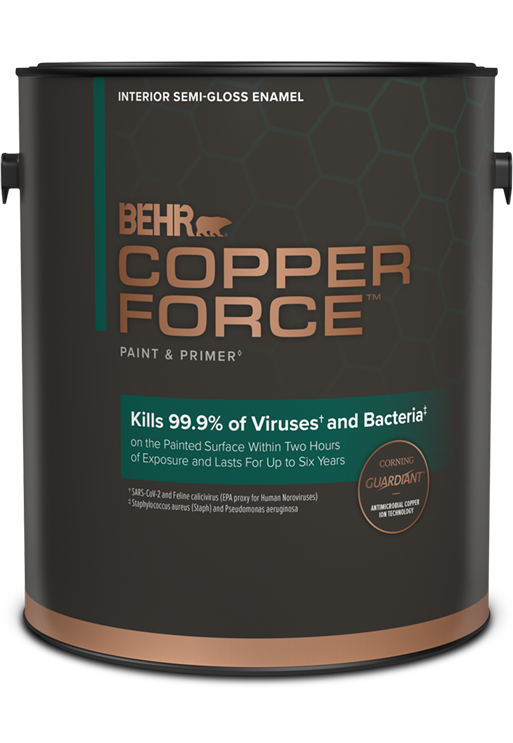 1 gal can of Copper Force Interior Paint, semi-gloss enamel