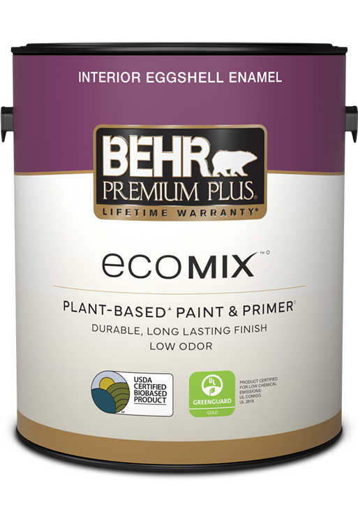 1 gal can of BEHR PREMIUM PLUS ECOMIX interior paint, eggshell