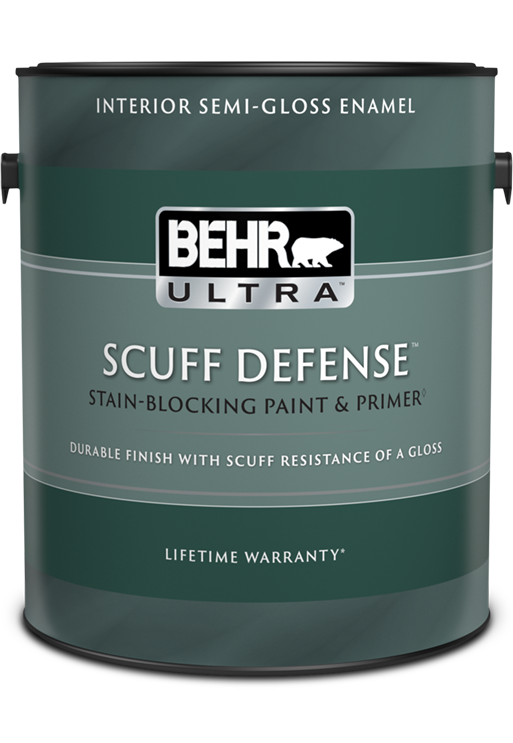 1 gal can of Behr Ultra Scuff Defense interior paint, semi-gloss