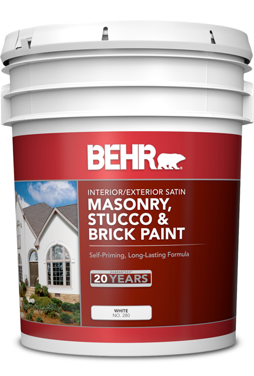 5 gal pail of Behr Masonry Stucco and Brick Paint, satin