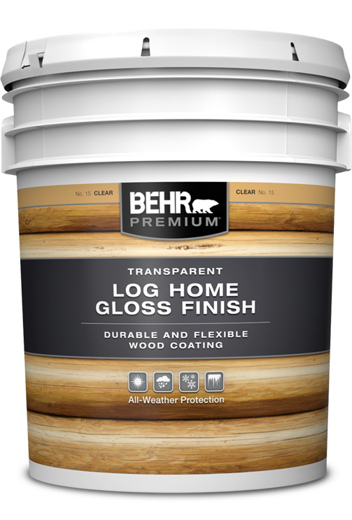 5 gal pail of Behr Premium Log Home Gloss Finish