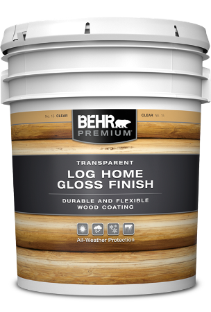 5 gal pail of Behr Premium Log Home Gloss Finish