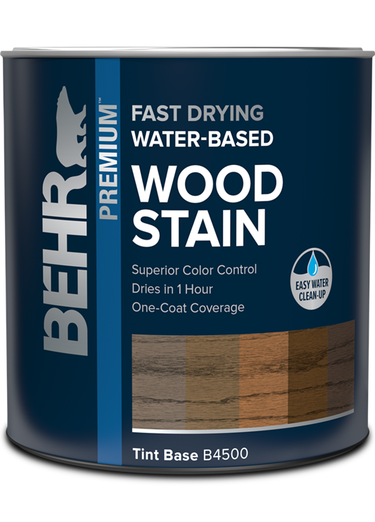 1 quart can of Behr Premium Fast Drying Water Based Wood Stain, interior