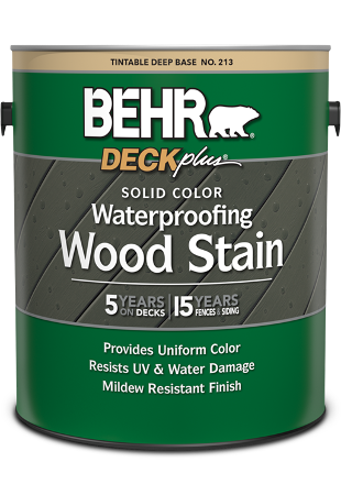 1 gal can of Behr DeckPlus Solid Color Waterproofing Stain