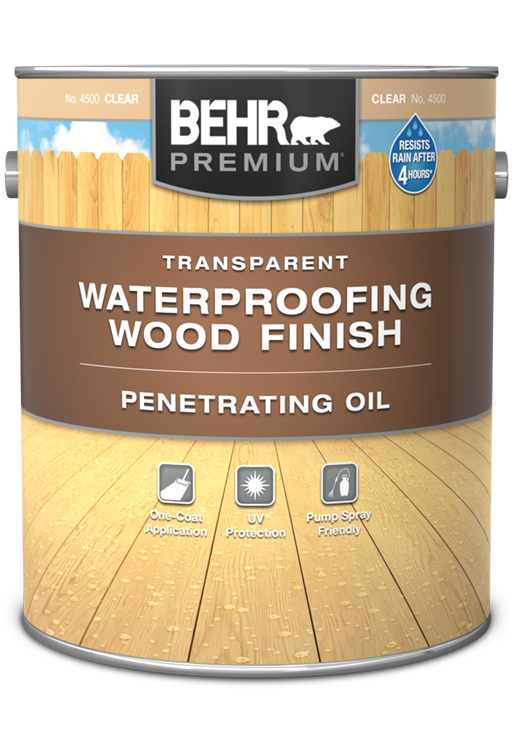 1 gal can of Behr Premium Transparent Waterproofing Wood Finish Penetrating Oil