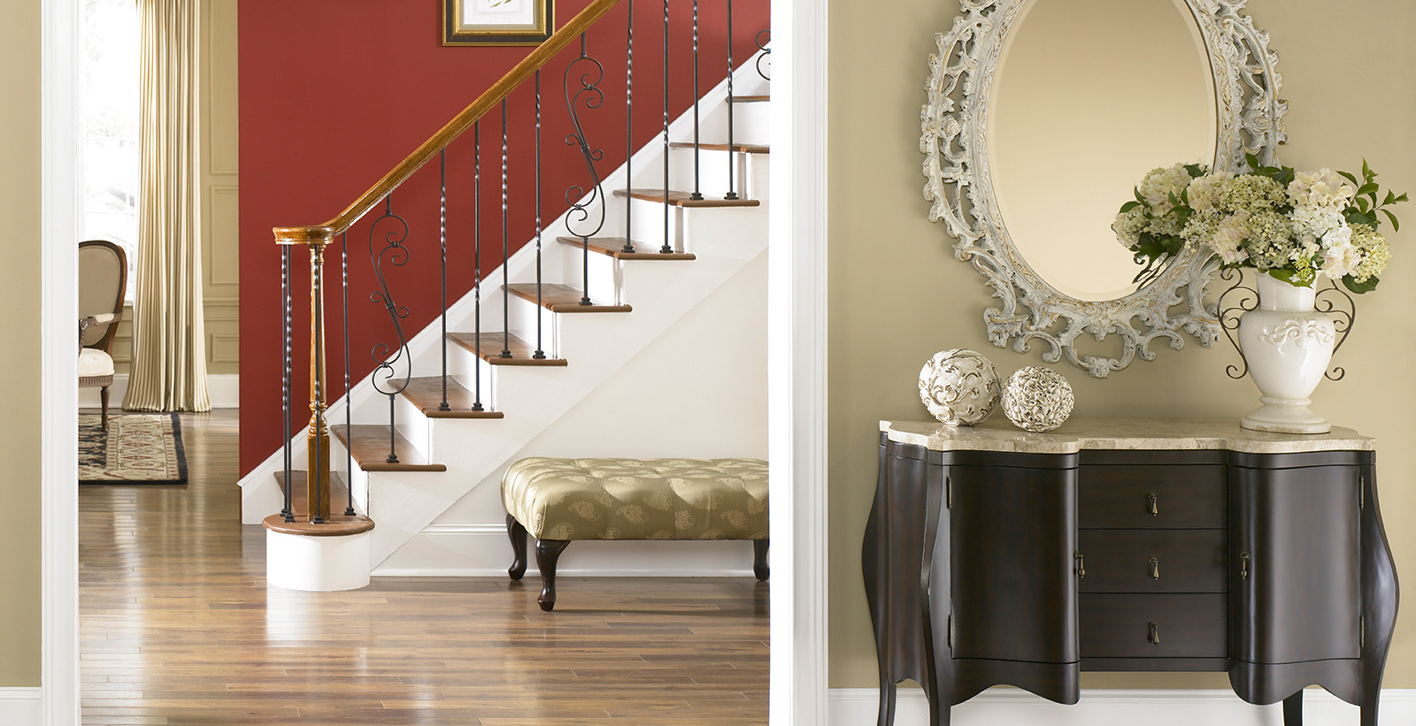 Warm and Hallway Brown Hallway Gallery Behr