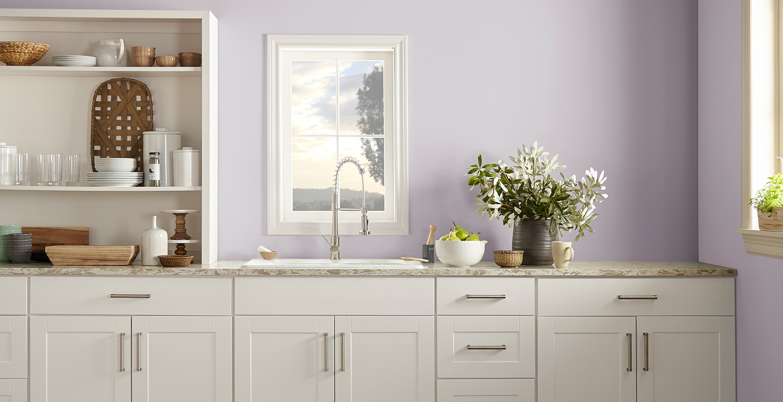 Light lilac kitchen wall paint color