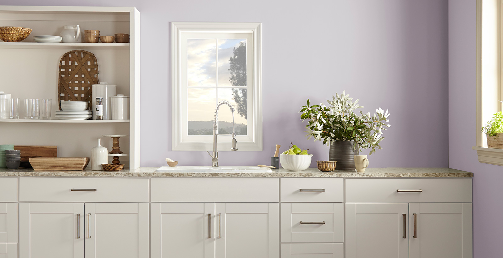 light purple kitchen walls