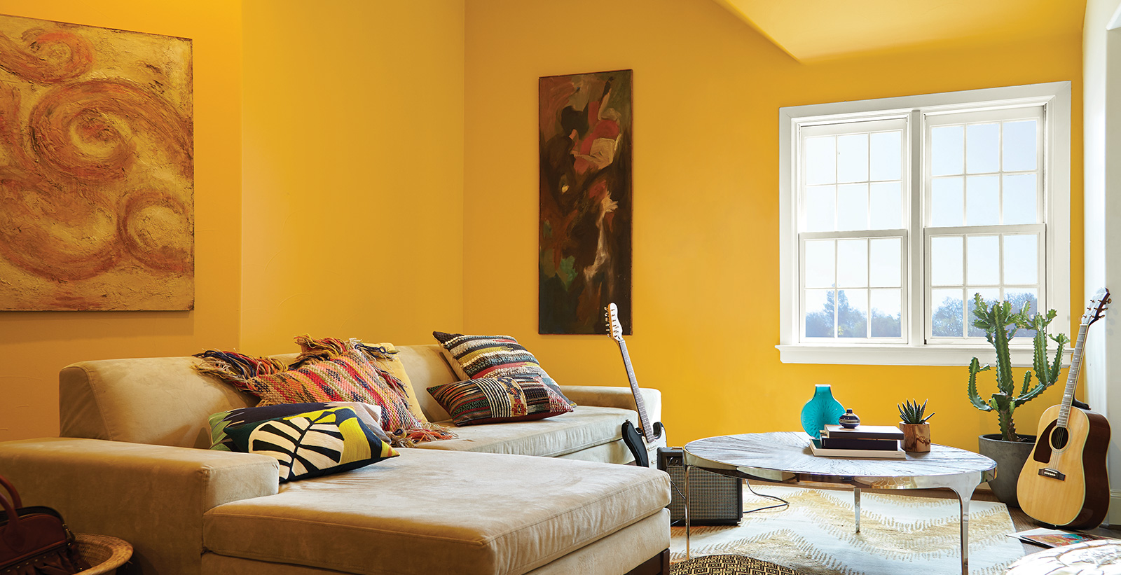 Bright Living Room | Yellow Living Room Gallery | Behr