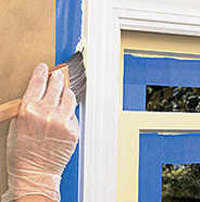 Paint edge of window trim.