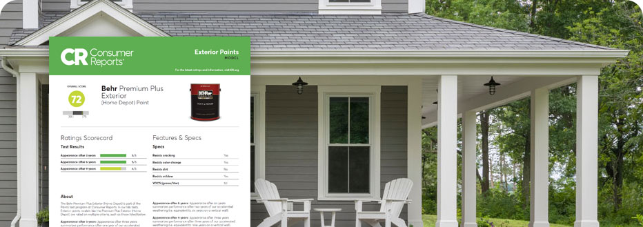 Consumer Reports Premium Plus Exterior Paint report image for mobile