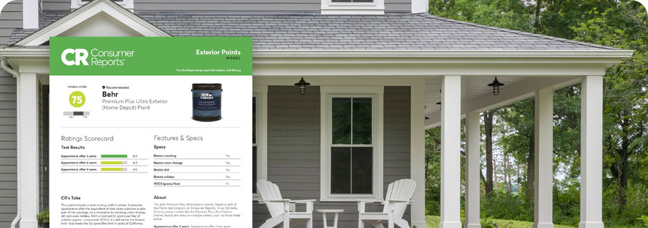 Consumer Reports Premium Plus Ultra Exterior Paint report image for mobile