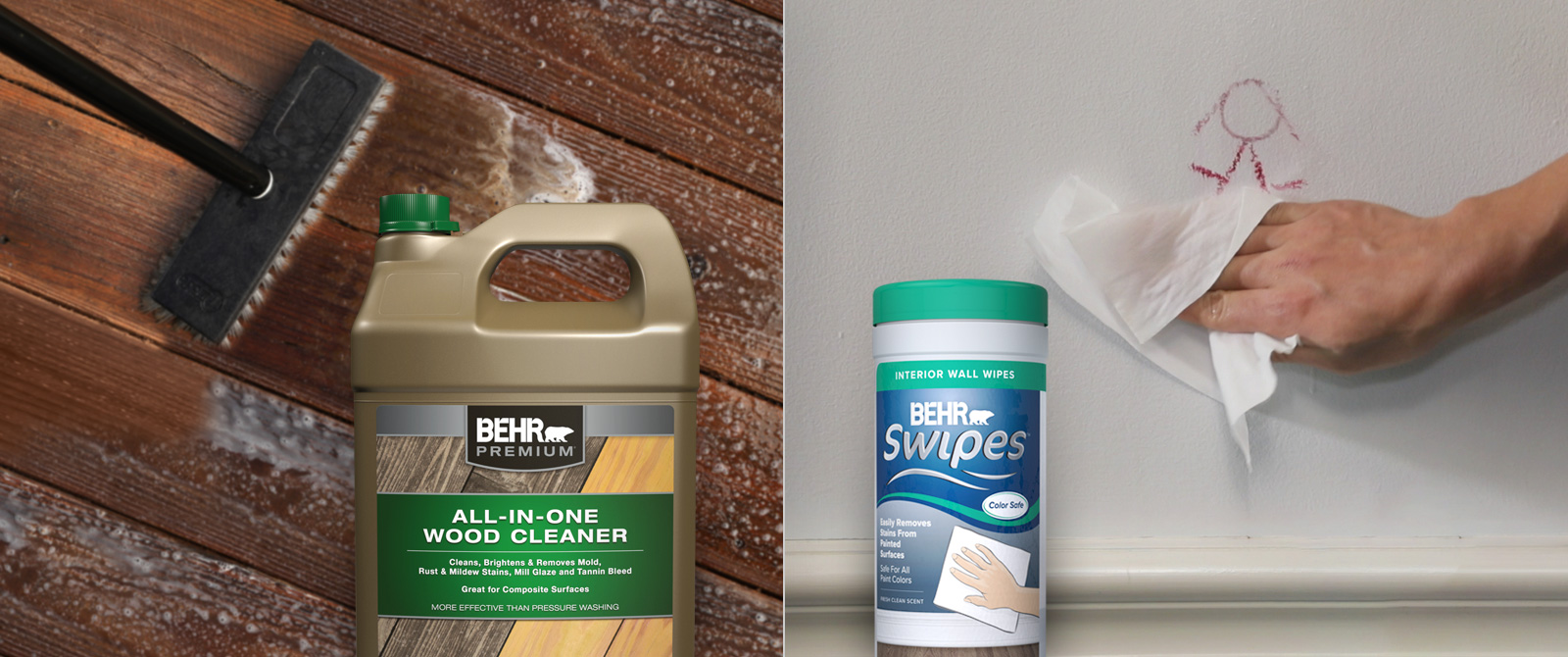See all BEHR Cleaner products - BEHR Premium All-in-one Wood Cleaner and BEHR Swipes