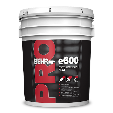 BEHR PRO e610 flat 5 gallon product can image.