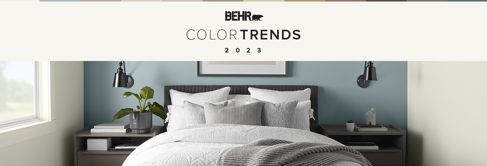 A desktop view of BEHR TRENDS 2023 Color Trends