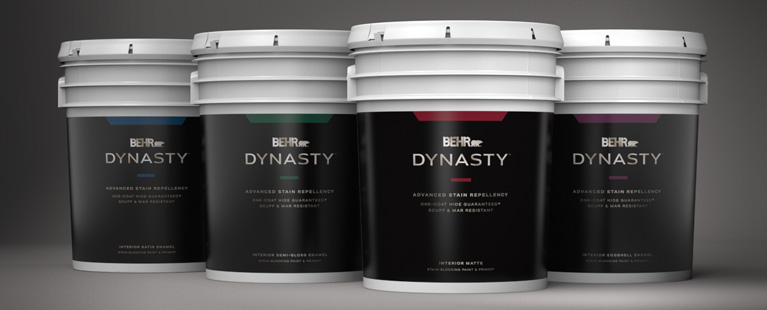 Image of a 5 gallon can shot of BEHR DYNASTY interior products