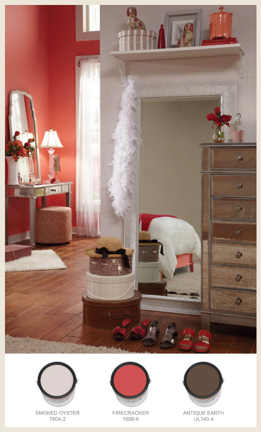 Glamorous fiery red bedroom colors - Colorfully BEHR