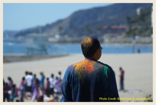 Beach Holi festival guy border