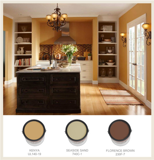 Golden kitchen walls Cans Border