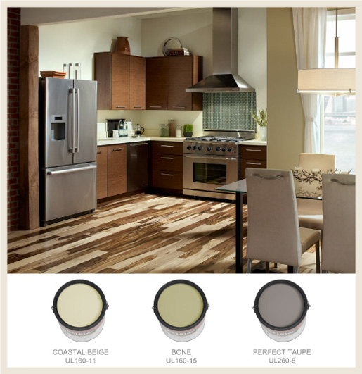 Neutral woot and metallic kitchen Cans Border