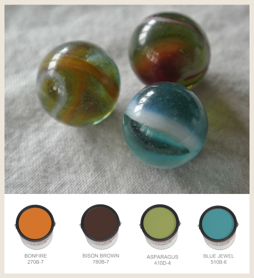 Colorful marbles with cans Colorfully BEHR