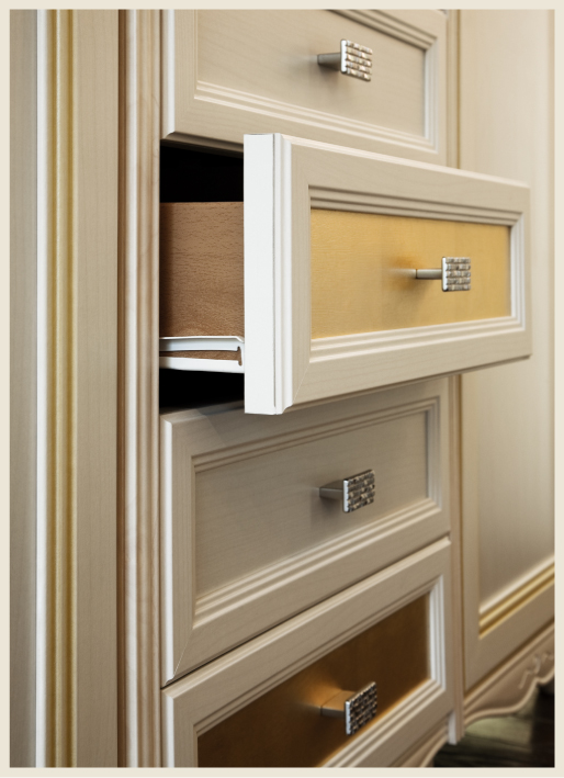 Mixed Metallic Finishes Cabinetry