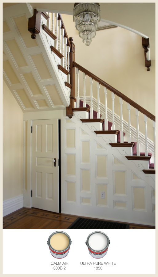 Stair way with white trim