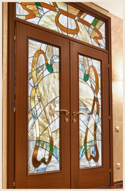 Elegant Stained-Glass Door