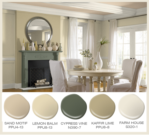 Trying different colours in dining room