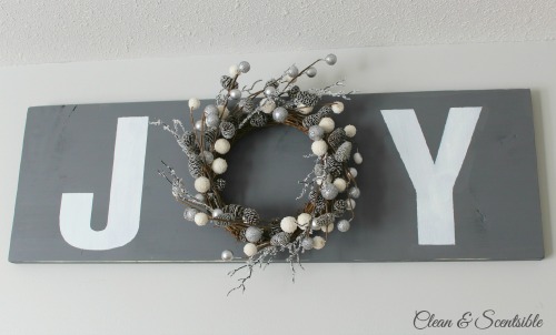 Wooden JOY sign from Clean and Scentsible