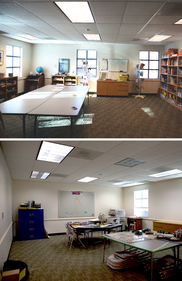 A before picture of the study center. 