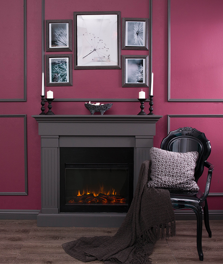 artful magenta fireplace