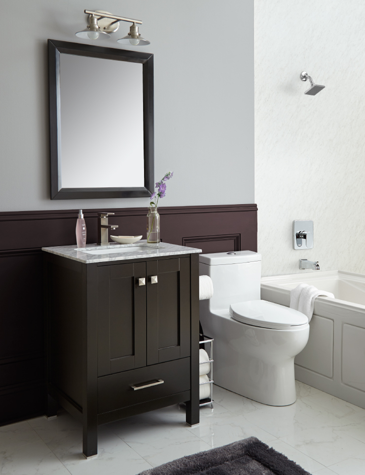 Bathroom painted in Black Garnet