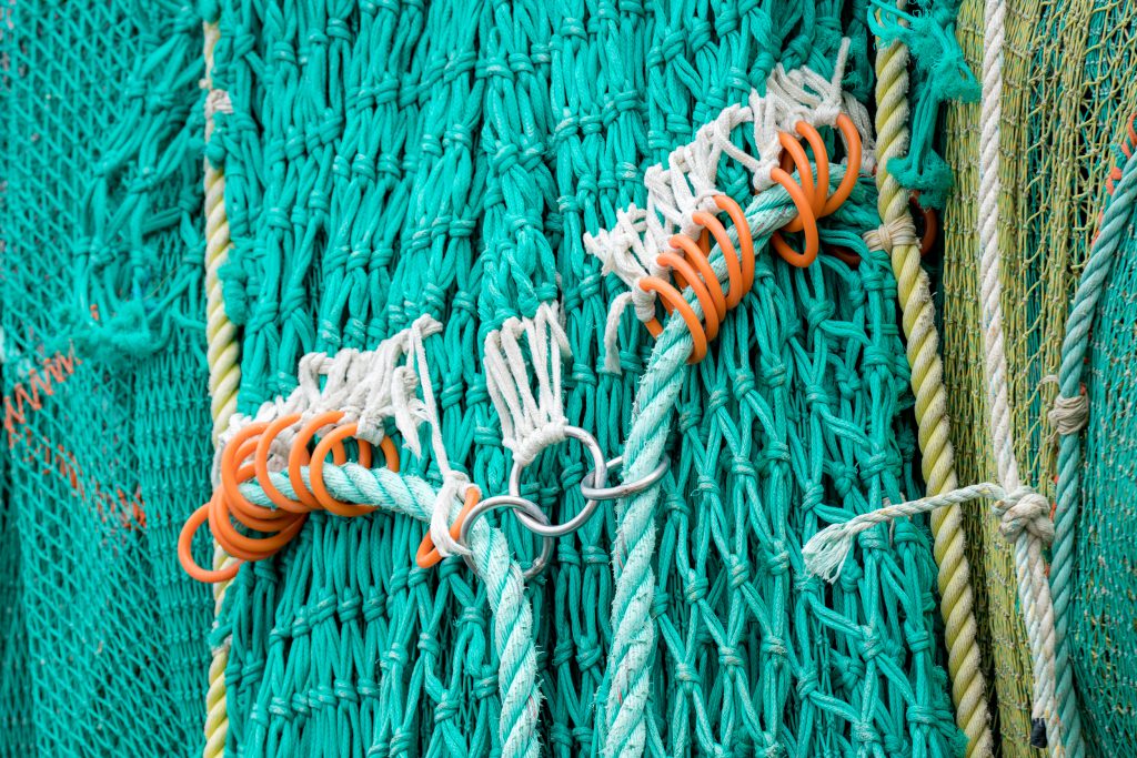 A close-up view of free fishing ropes.