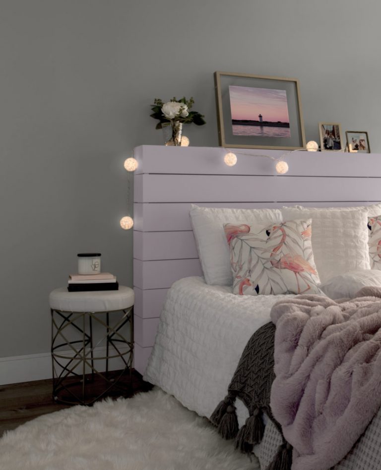 DIY Project Dusty Lilac Headboard Colorfully BEHR
