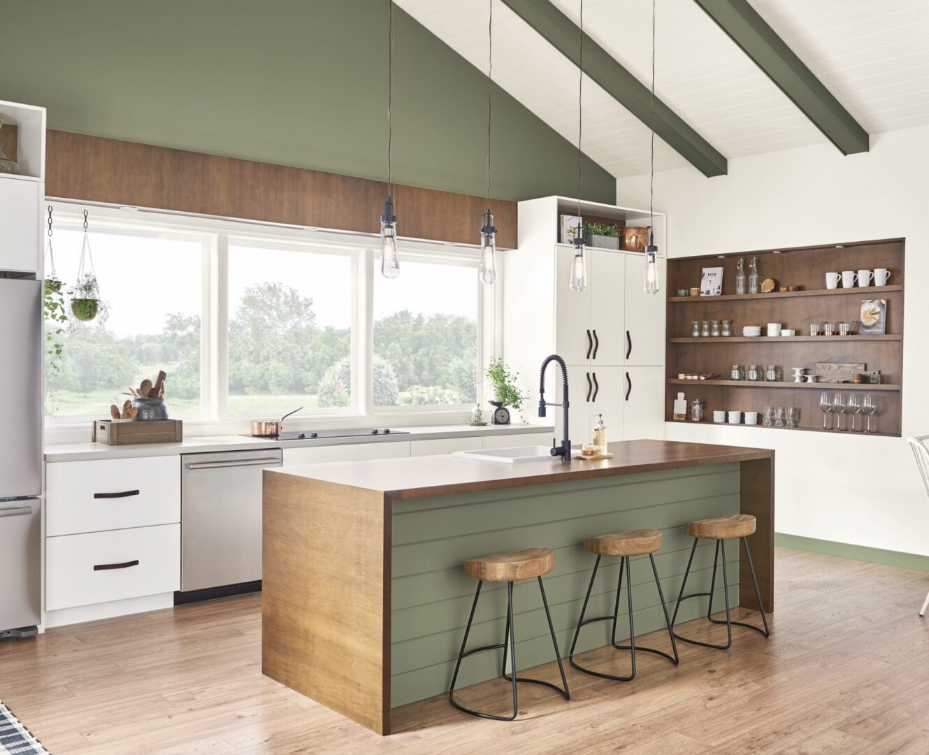 Ecological S380-6: Olive Green Paint for Cabinets & Walls