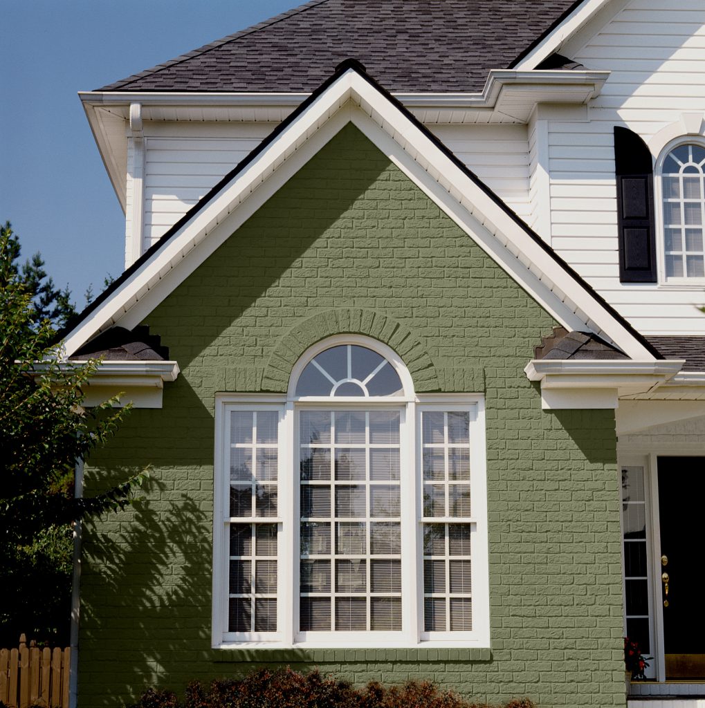 A home with brick painted in Behr Ecological S380-6