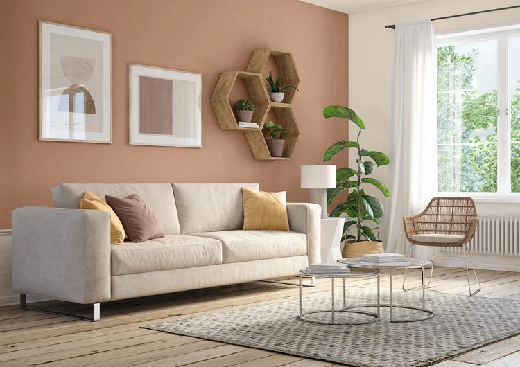 Living Room painted in the Behr 2021 Color of the Year Canyon Dusk S210-4