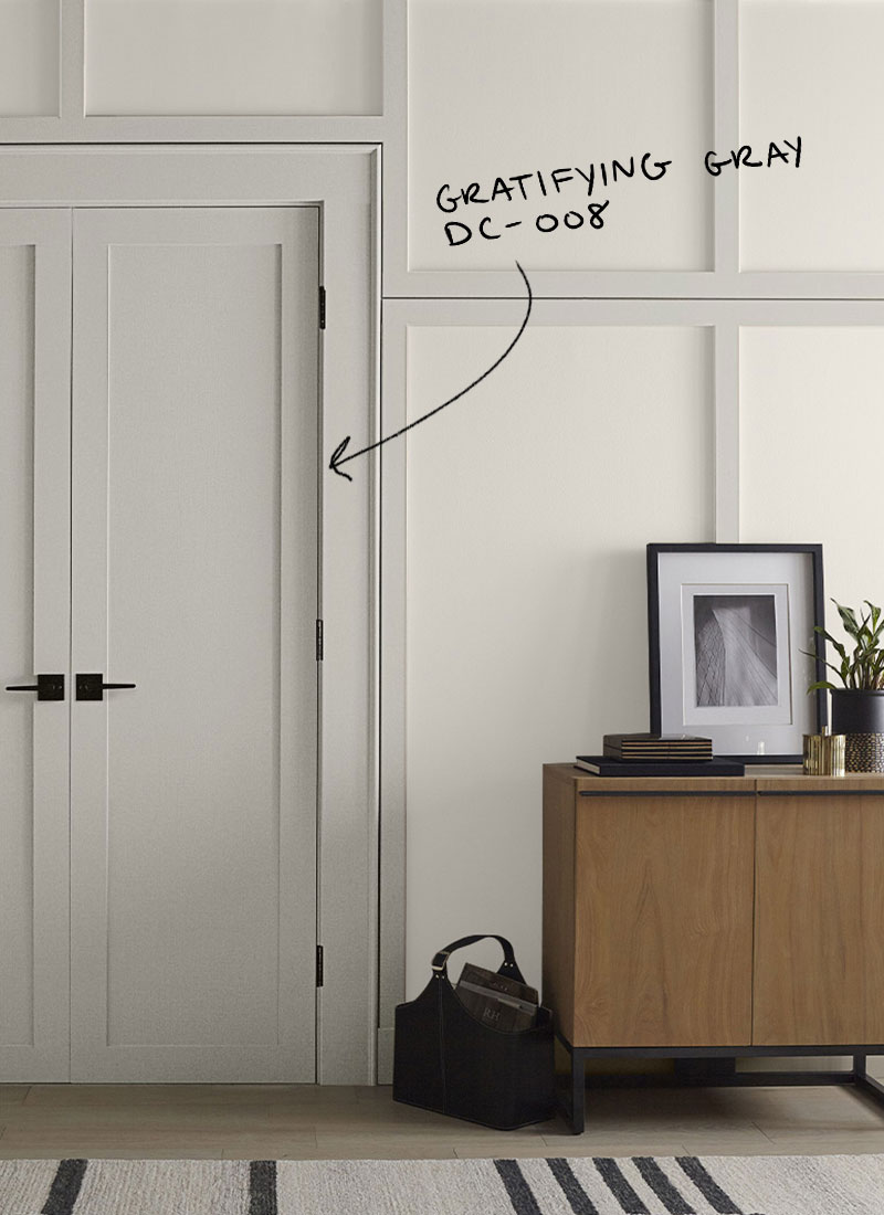 Basement door and trim painted gray