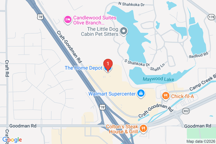 Map showing HOME DEPOT #8469 location