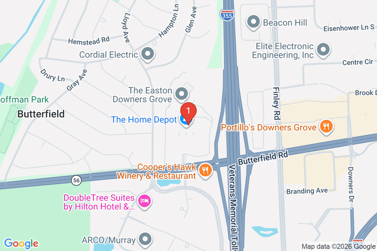 Map showing HOME DEPOT #1916 location