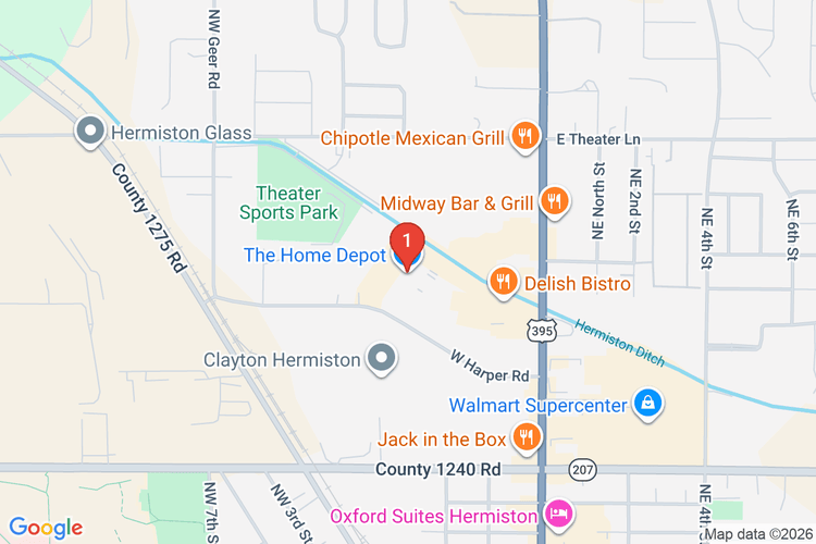 Map showing HOME DEPOT #4031 location
