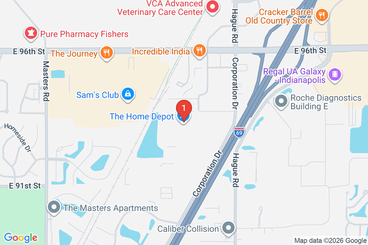 Map showing HOME DEPOT #2018 location