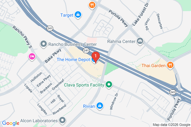 Map showing HOME DEPOT #6668 location