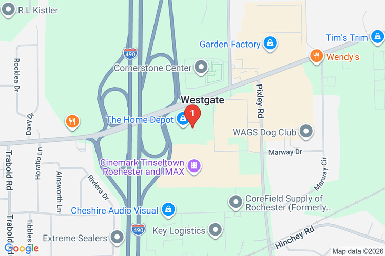 Map showing HOME DEPOT #1278 location